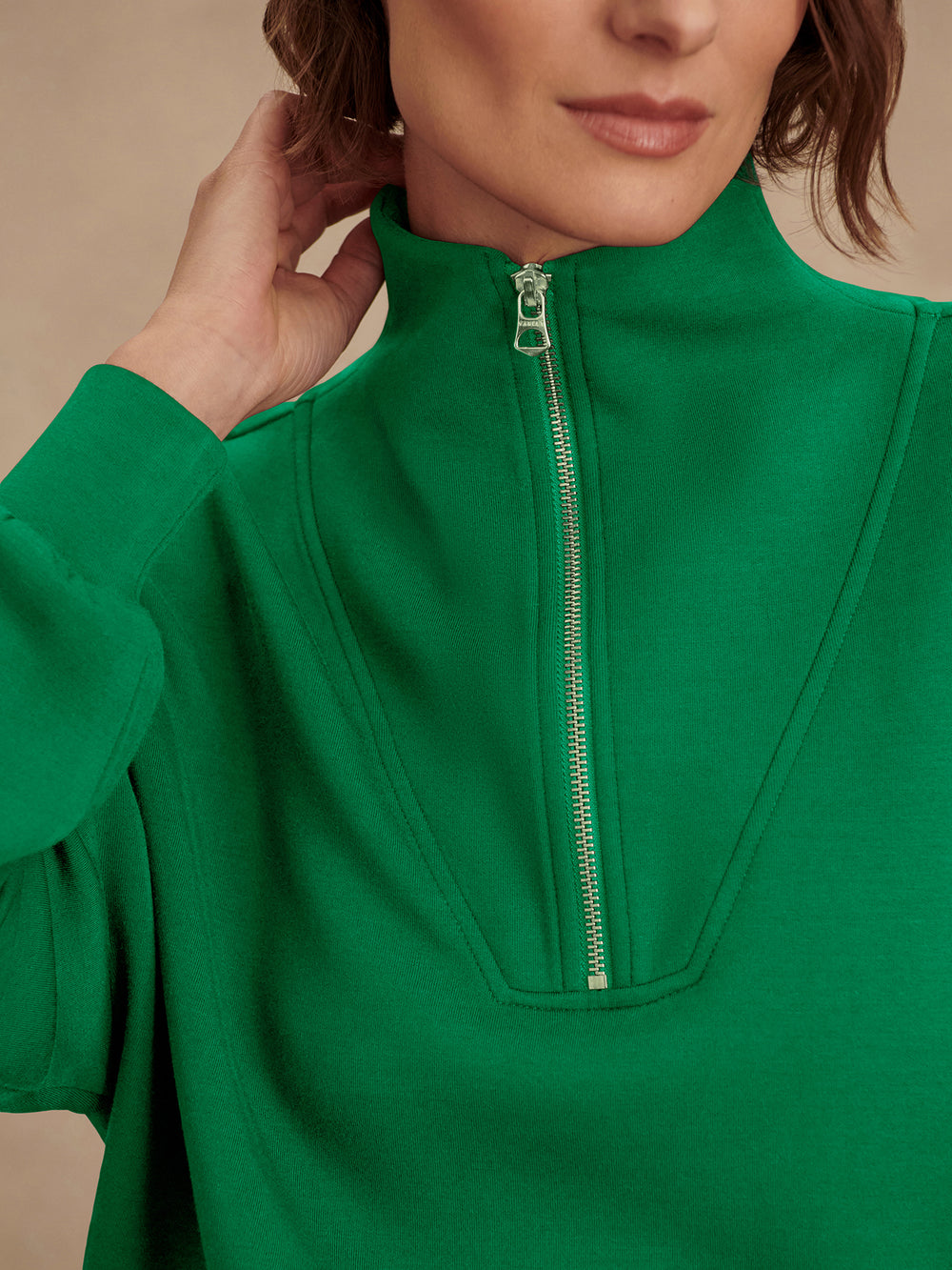 Varley Hawley Half Zip Sweat - Verdant Green