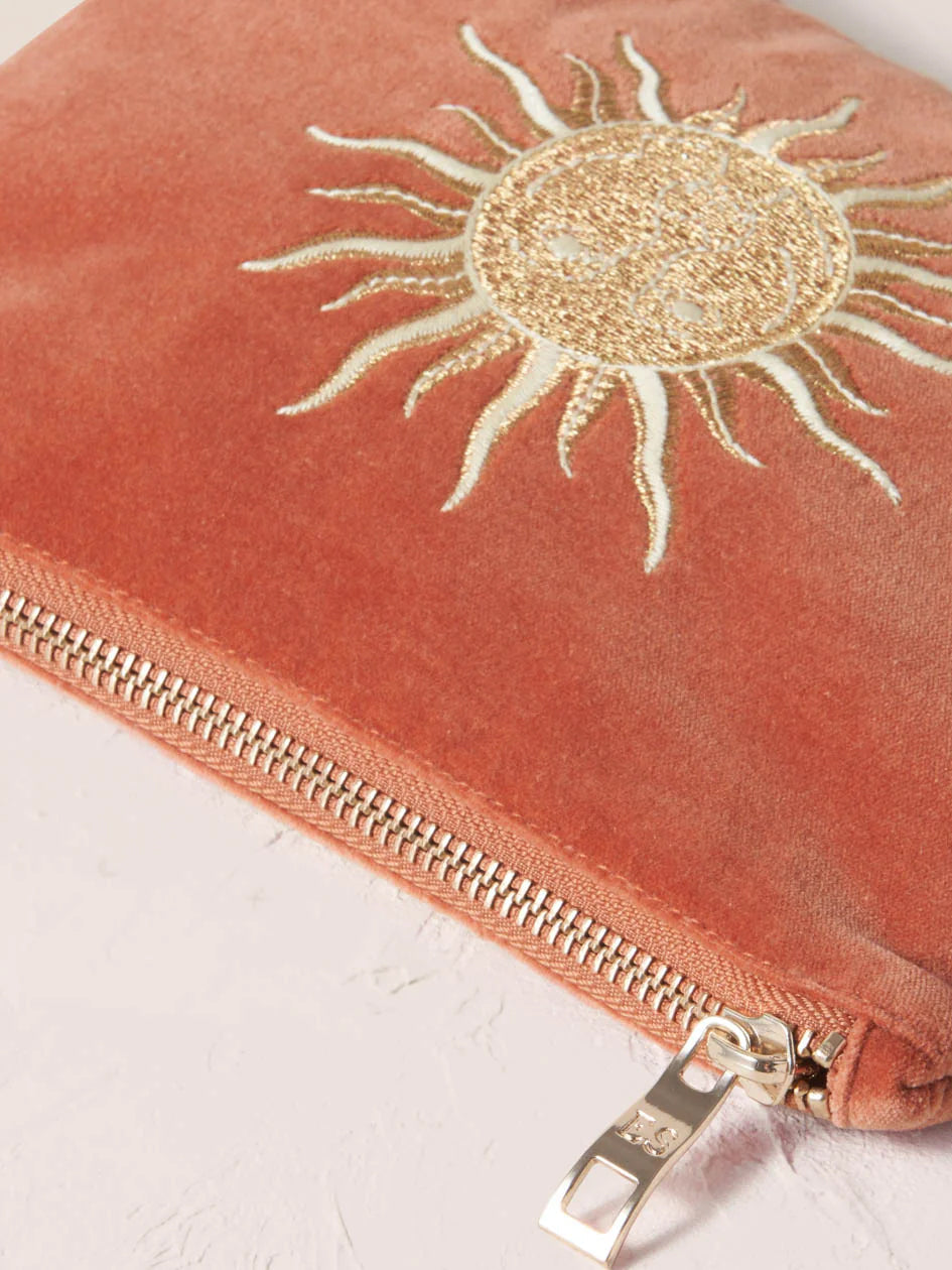 Elizabeth Scarlett Velvet Mini Pouch - Rust Sun Goddess
