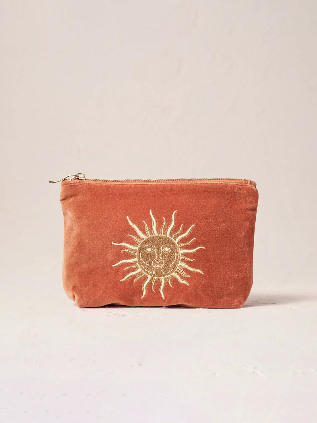 Elizabeth Scarlett Velvet Mini Pouch - Rust Sun Goddess