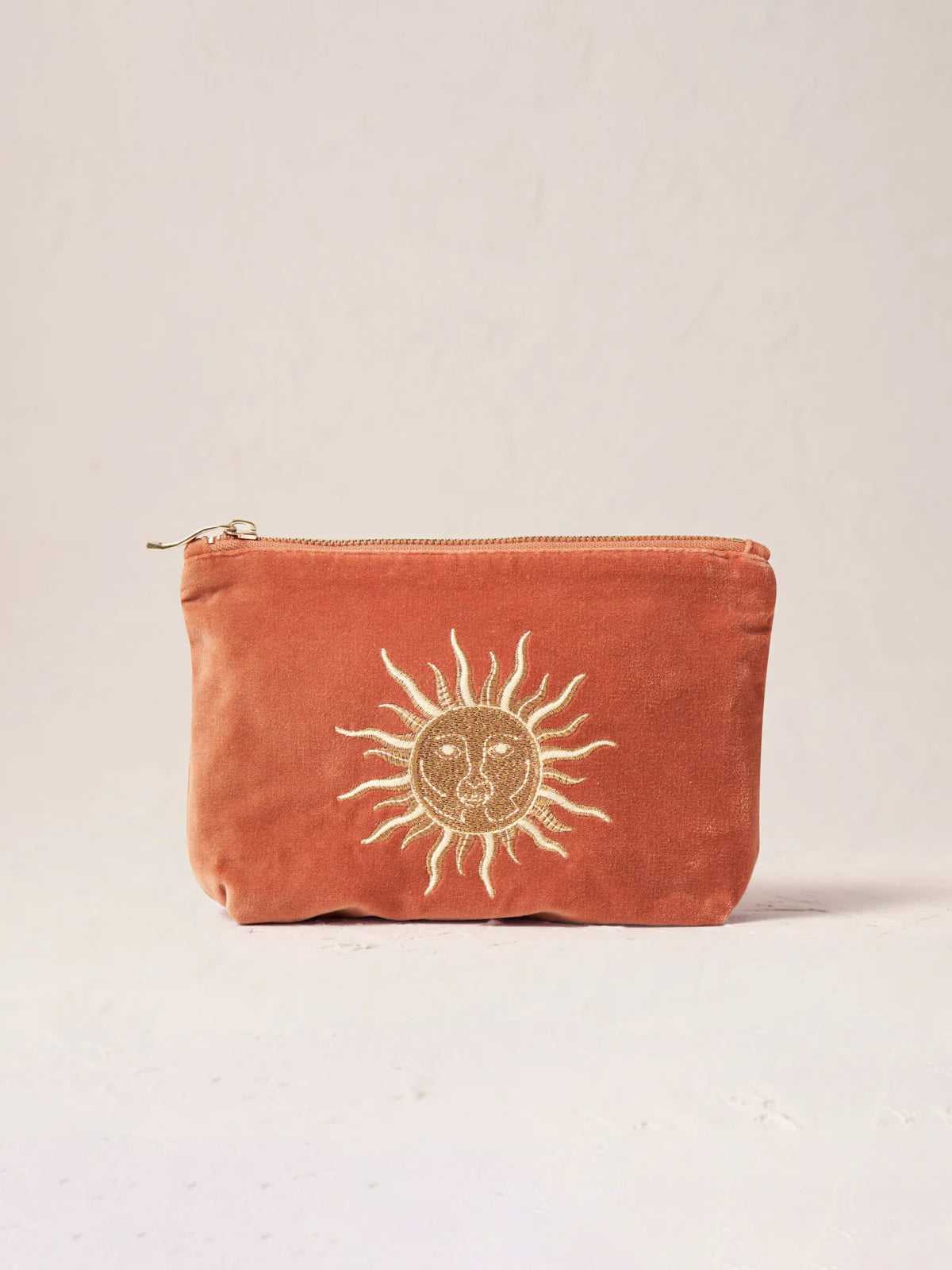 Elizabeth Scarlett Velvet Mini Pouch - Rust Sun Goddess