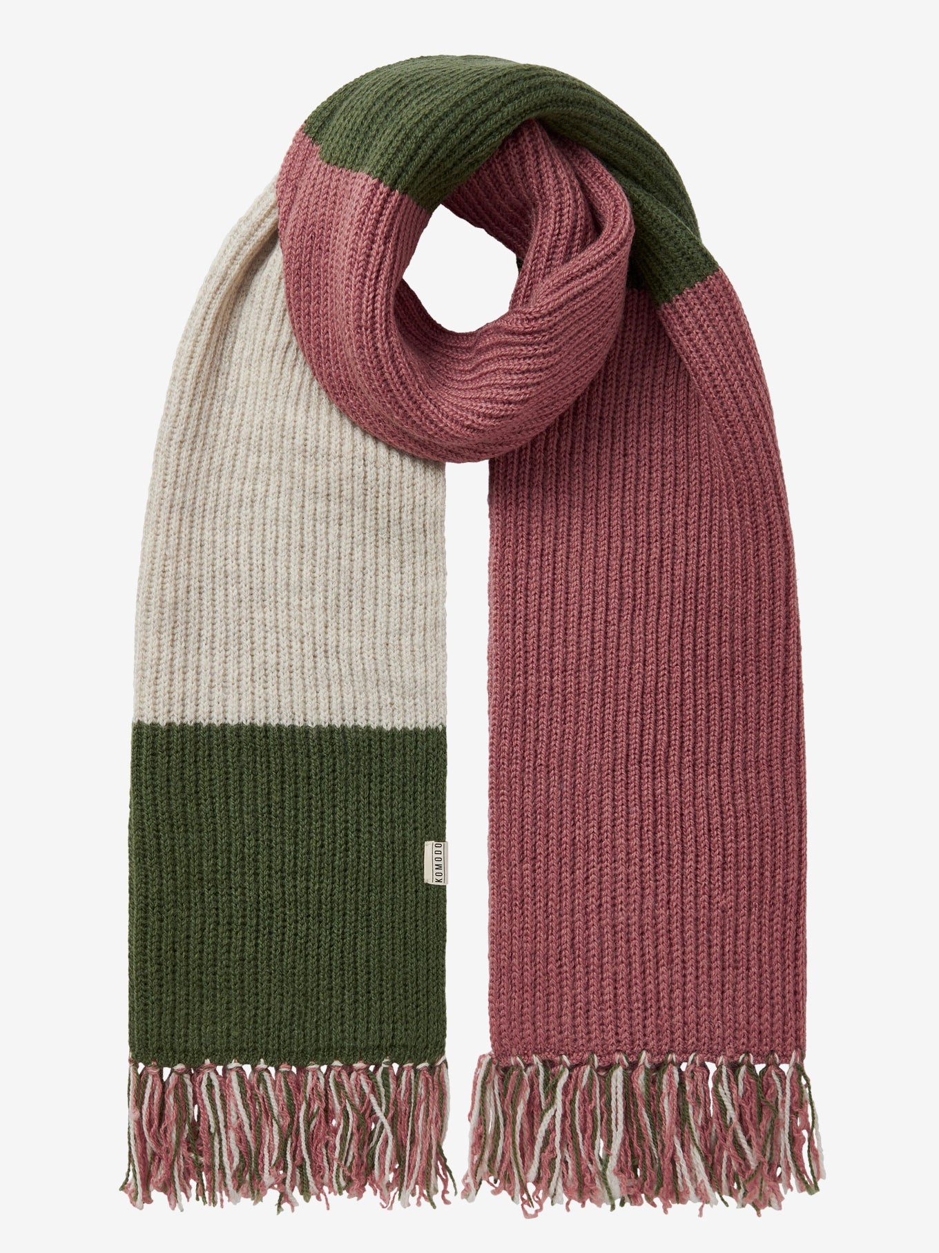 Komodo Alexa Lambswool Scarf - Rose Stripe