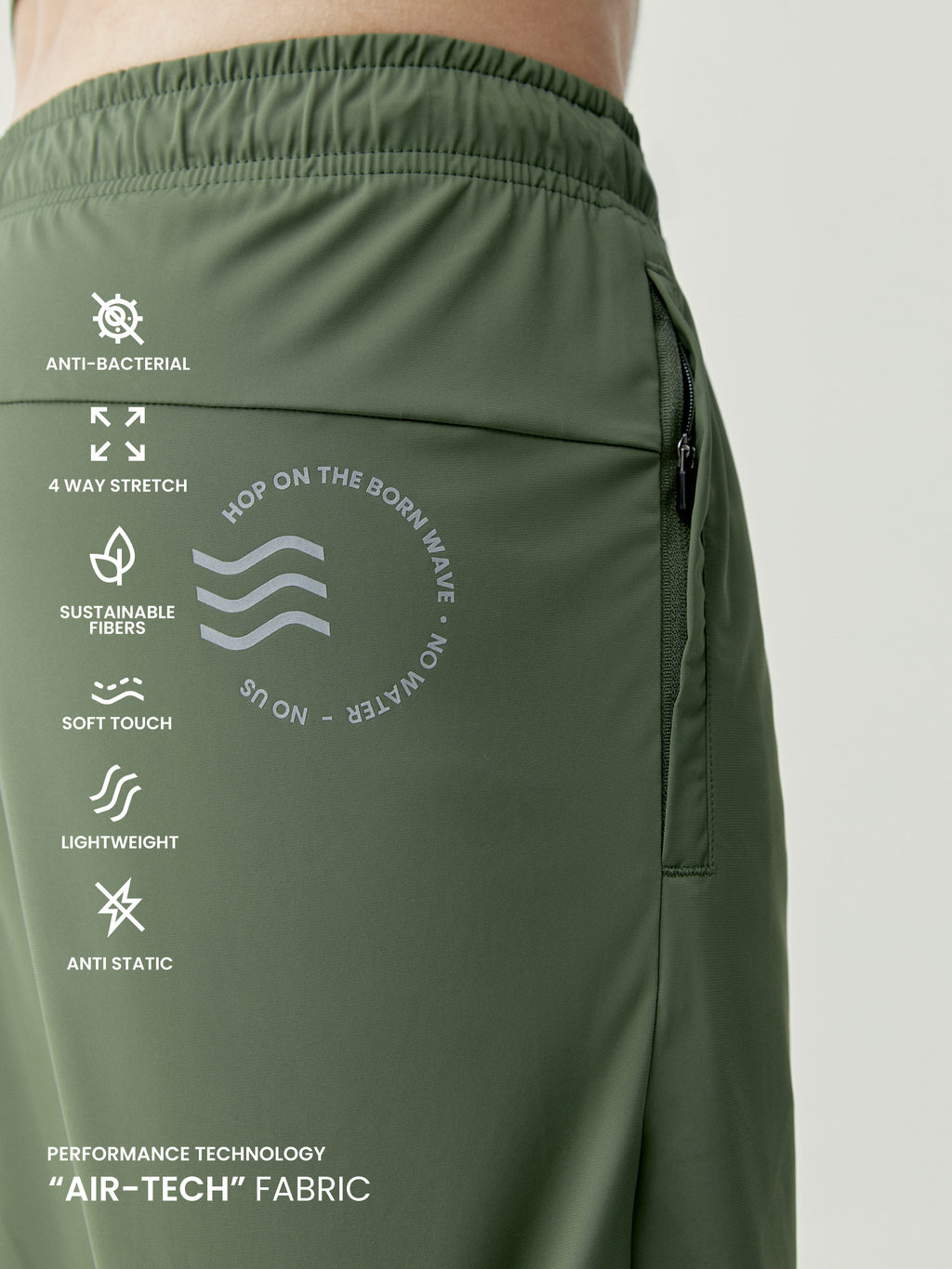 Born Living Yoga Orinoco Short - Swamp Green