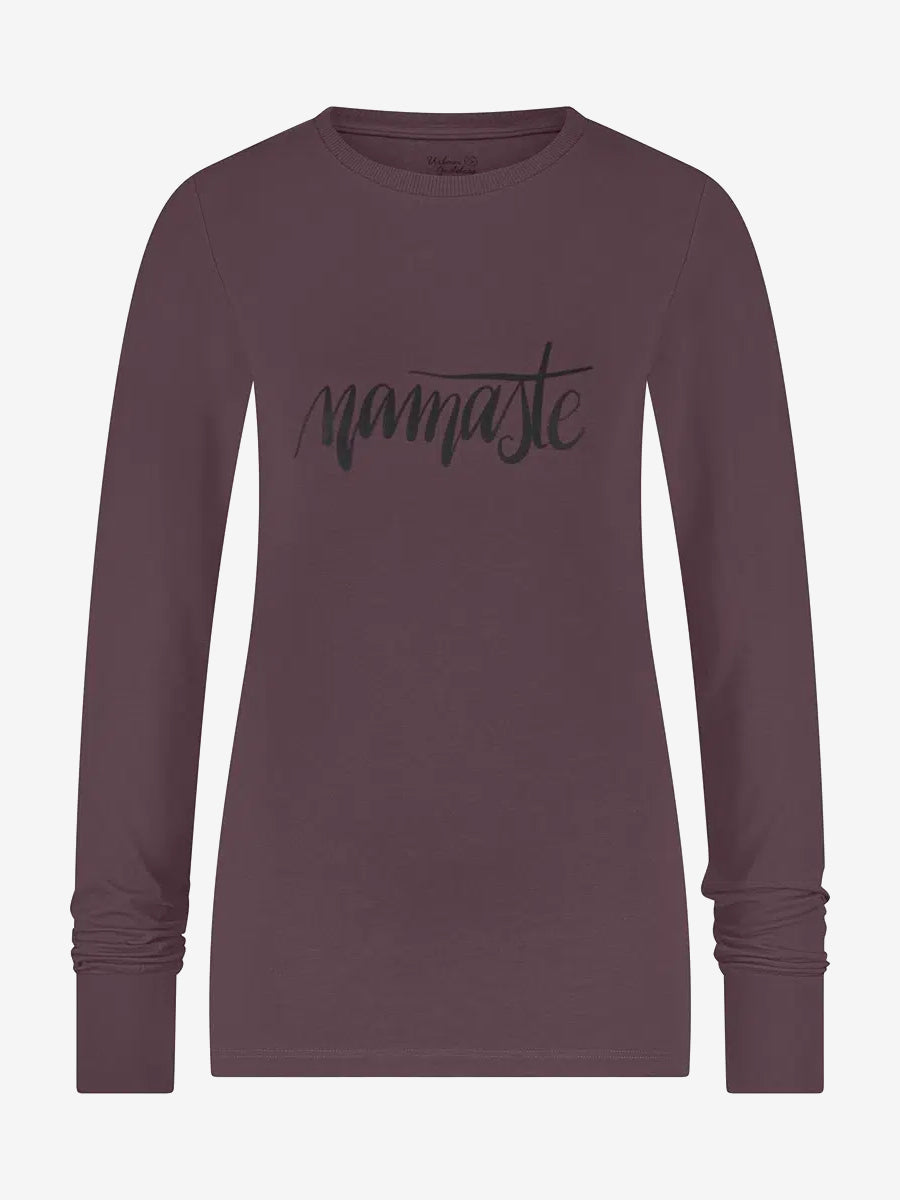 Urban Goddess Namaste Long Sleeve Yoga Top - Berry