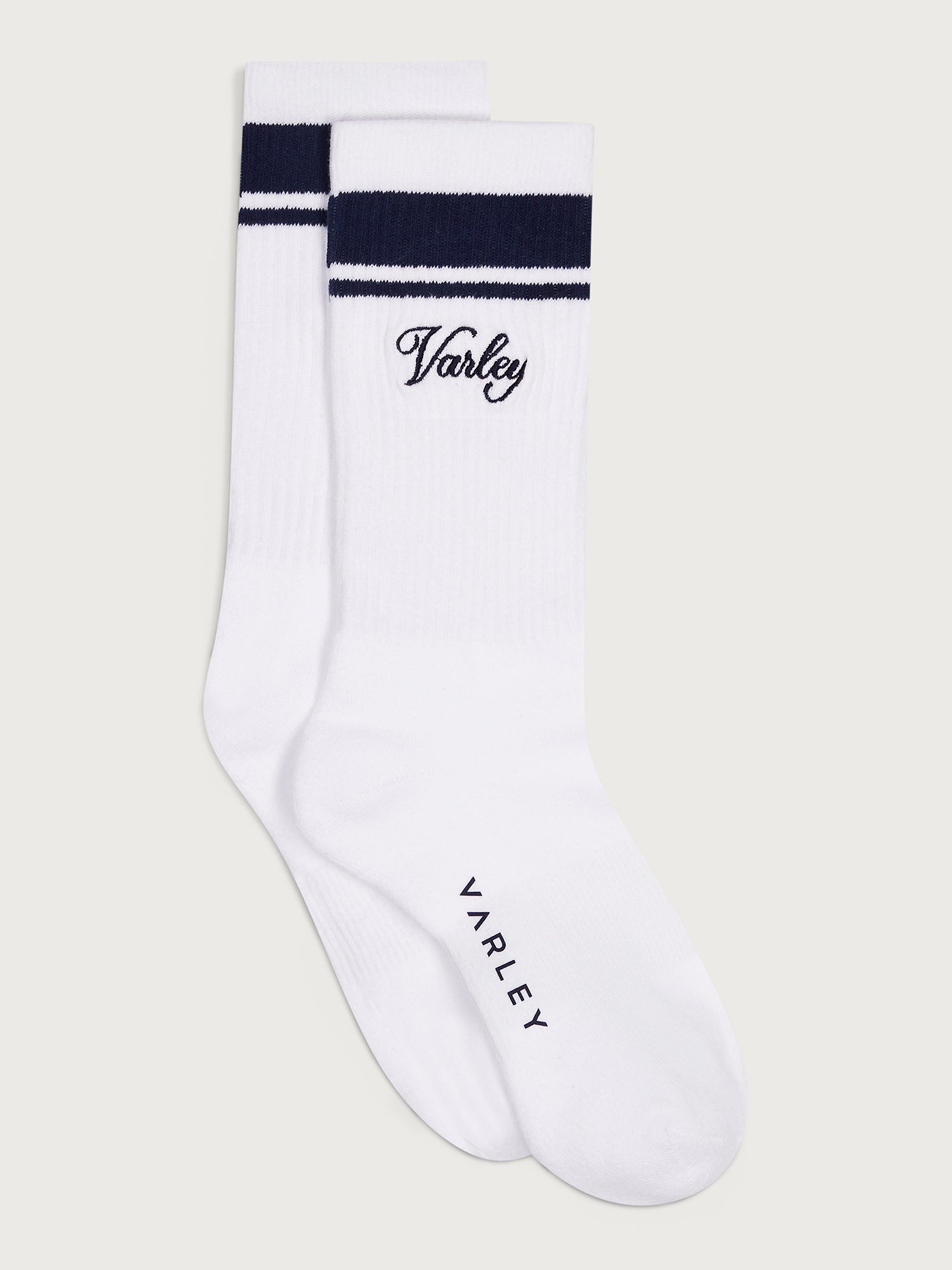 Varley Lamar Club Stripe Sock - White/Blue Nights