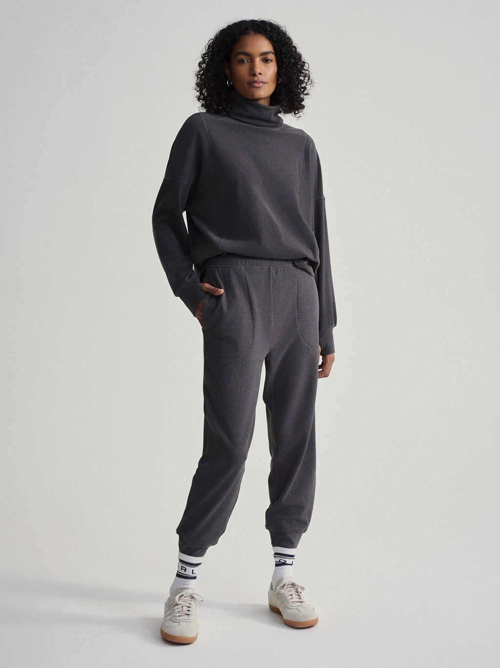 Varley Brushed Rib Slim Cuff Pant 25 - Black Marl