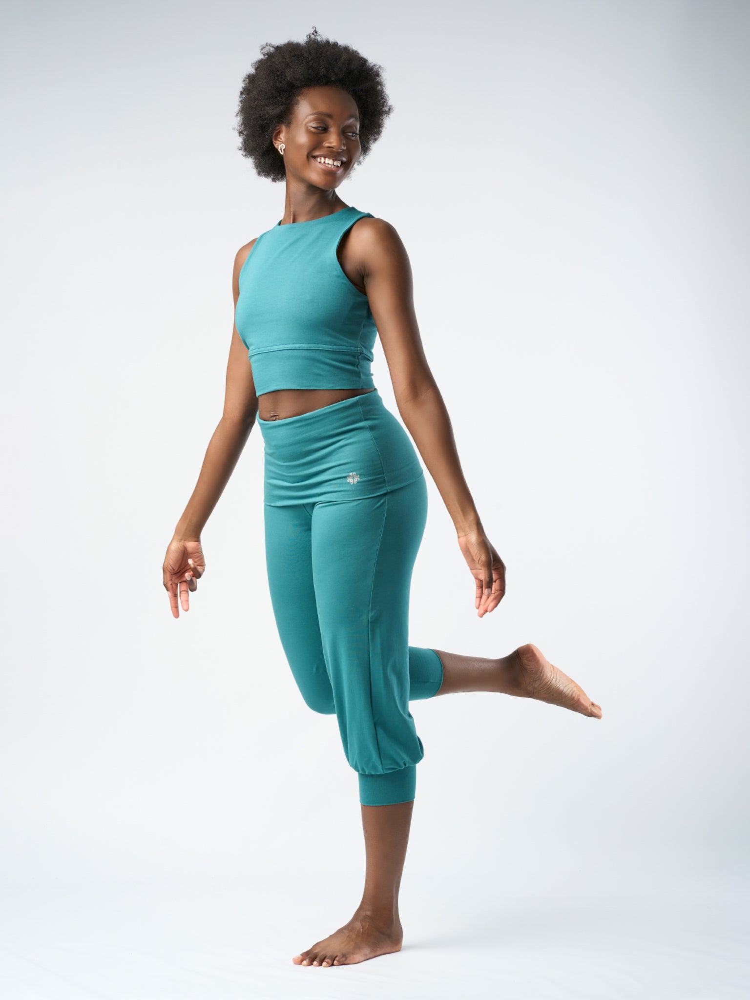 Gossypium Aspire Cropped Harem Pants - Jade